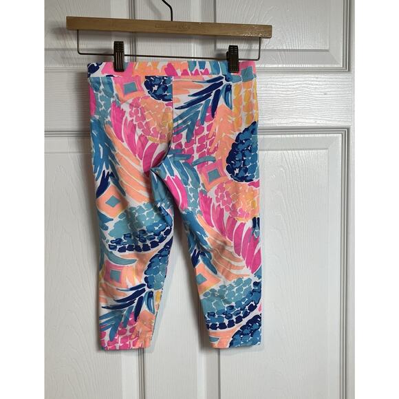 Lilly Pulitzer Maia Cropped Leggings Goombay Smashed Reduced Girls Size L (8/10) - Picture 2 of 10